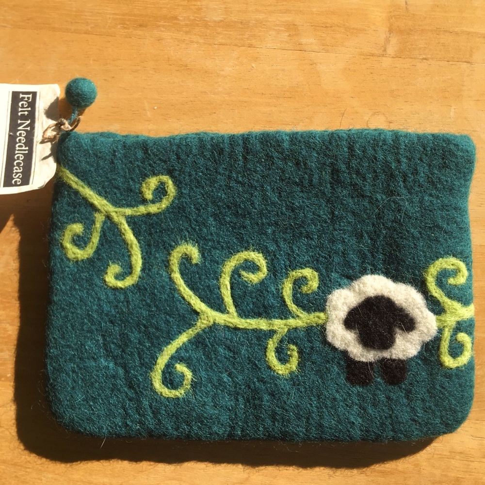 Wool Felted Knitting Needlecase Pouch